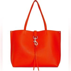 NWT Rebecca Minkoff Megan Large Structured Leather Office Tote in Coral